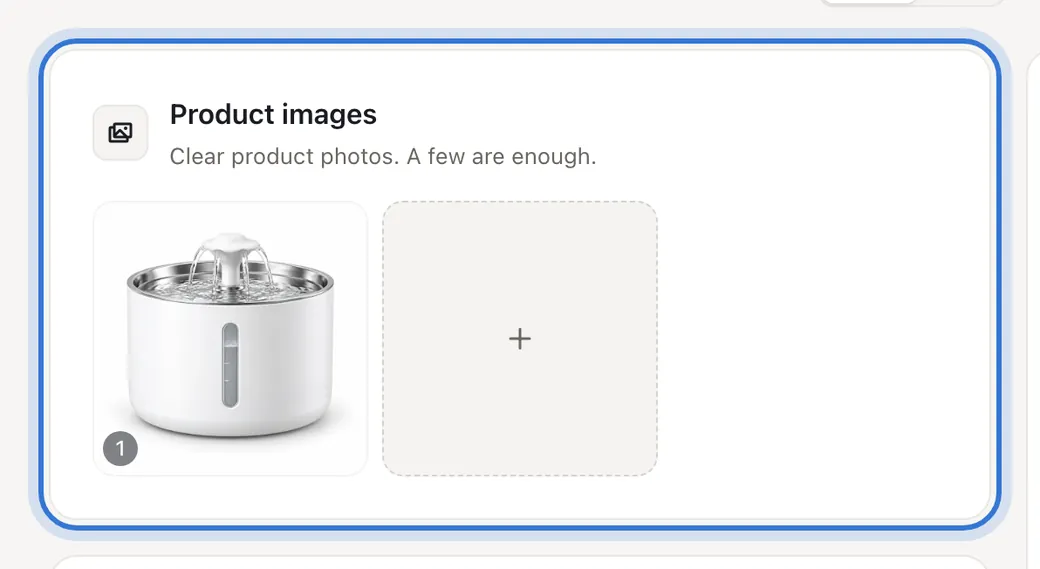 Product images uploaded