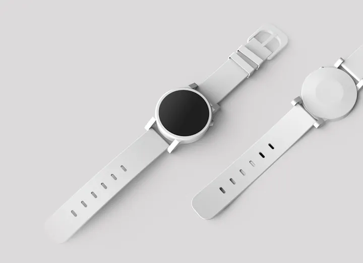 White smartwatch product photo