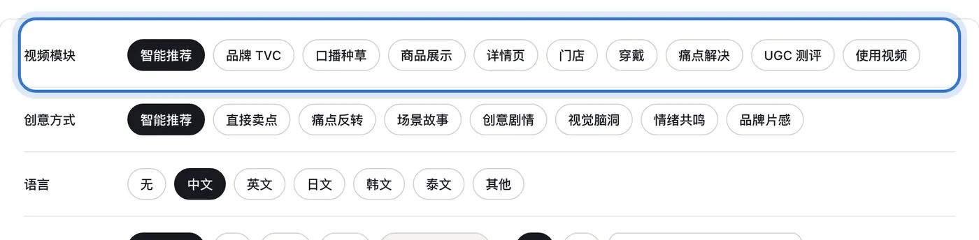 写要求、视频模块和创意方式